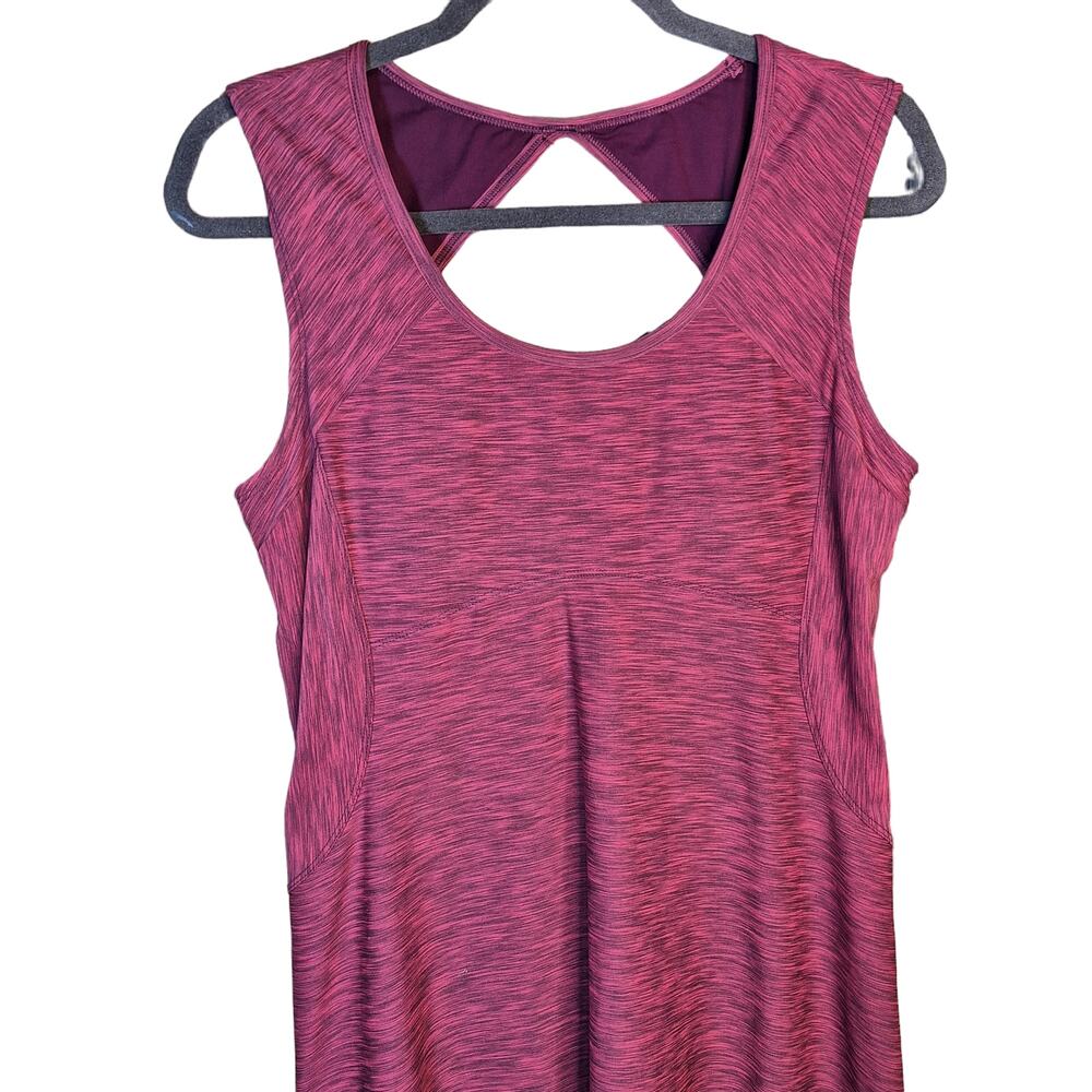 PrAna Calico Magenta athletic back cut out dress M built in bra pink stretchy - Picture 5 of 5